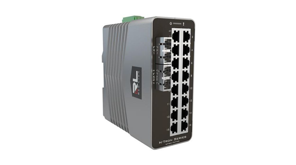 Industrial Ethernet Switch, Single-Mode, 15 km, RJ45-Anschlüsse 16, Glasfaseranschlüsse 2SC, 1Gbps, Layer 2 Managed